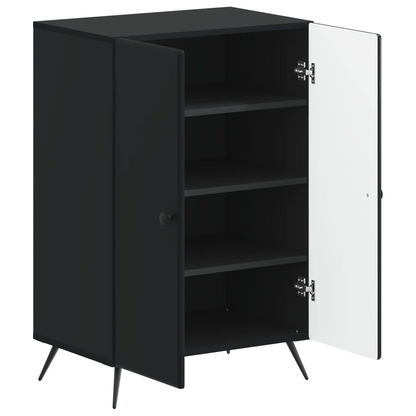 Sko skab BREDA 59,5 x 39,5 x 90 cm Konstrueret træ Sort