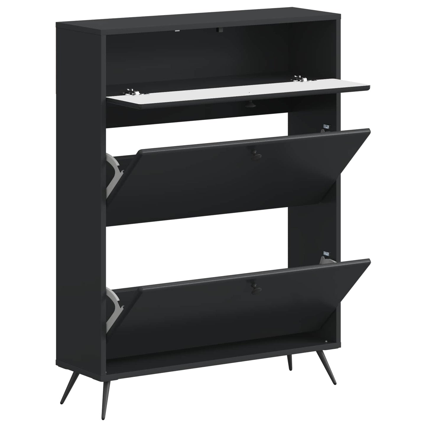 Sko skab BREDA 78 x 24 x 103 cm Konstrueret træ Sort
