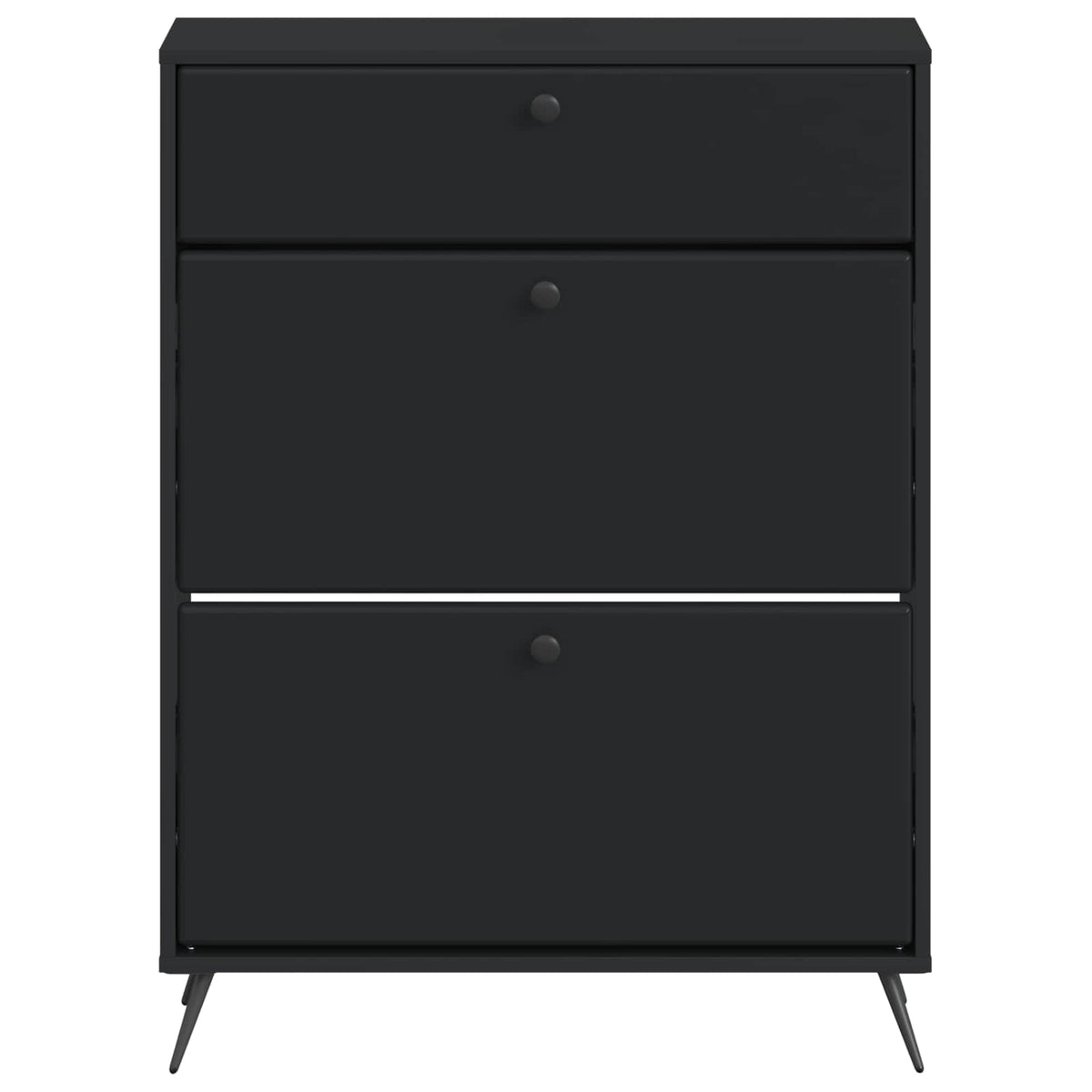 Sko skab BREDA 78 x 24 x 103 cm Konstrueret træ Sort