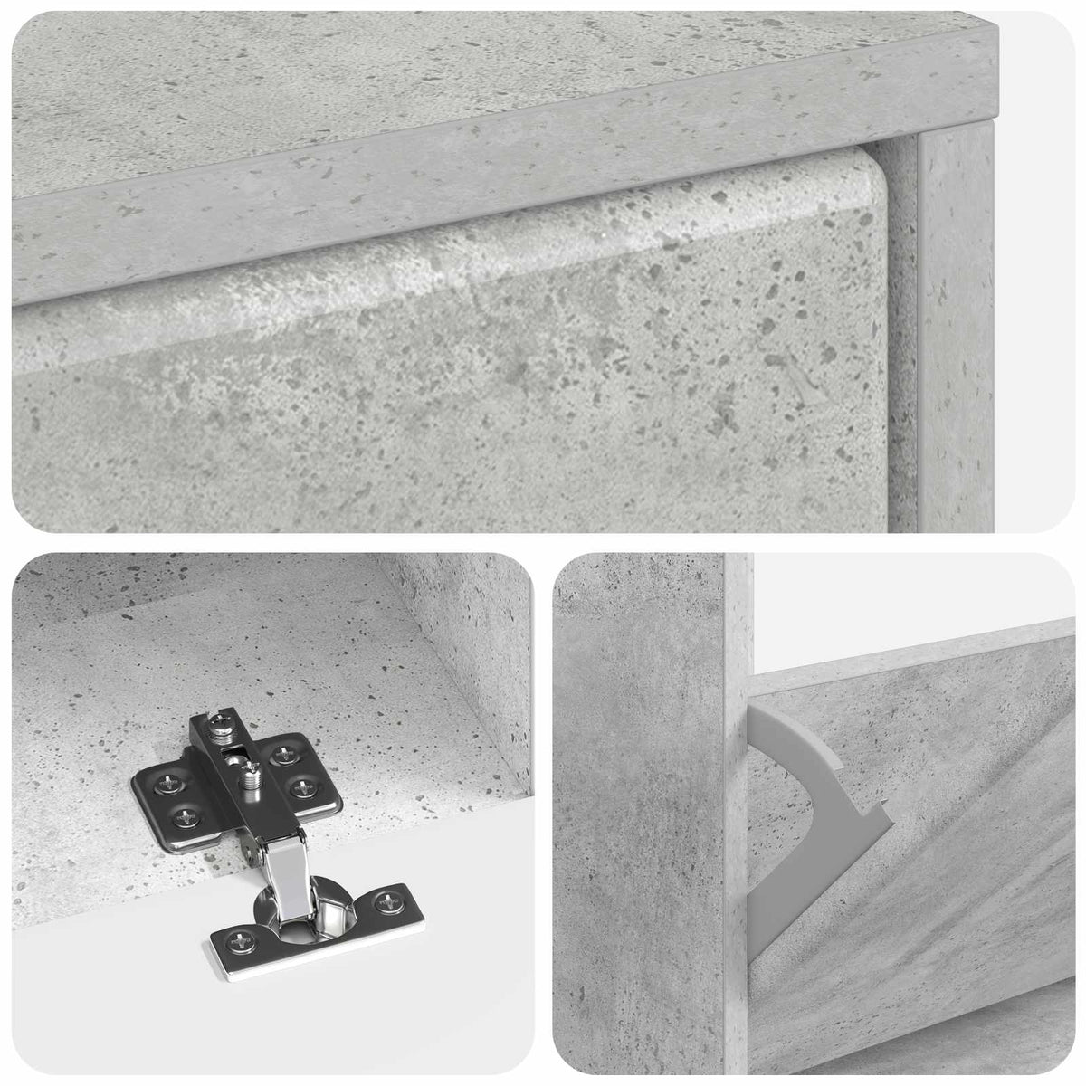 Sko skab BREDA 78 x 24 x 103 cm Konstrueret træ Betongrå