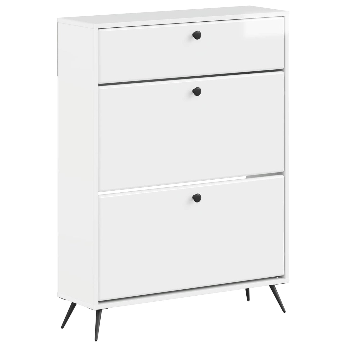 Sko skab BREDA 78 x 24 x 103 cm Konstrueret træ Hvid højglans