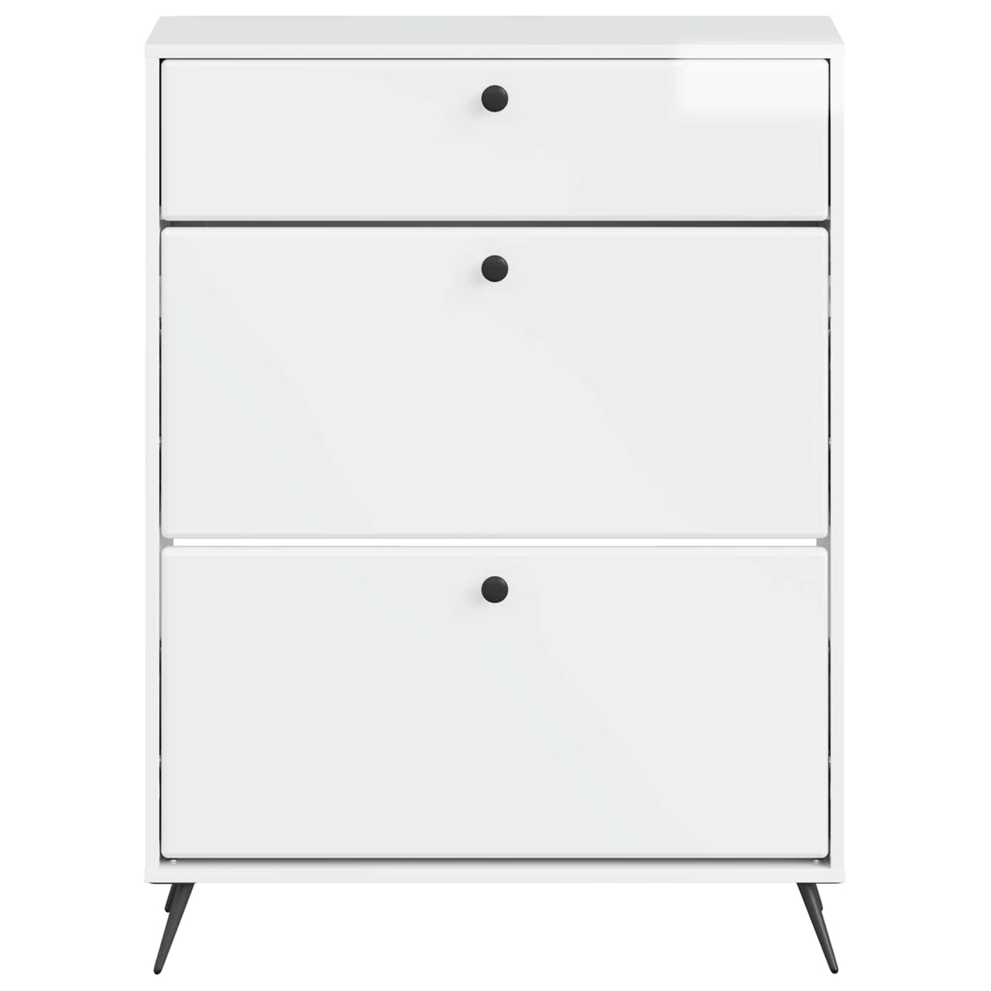 Sko skab BREDA 78 x 24 x 103 cm Konstrueret træ Hvid højglans