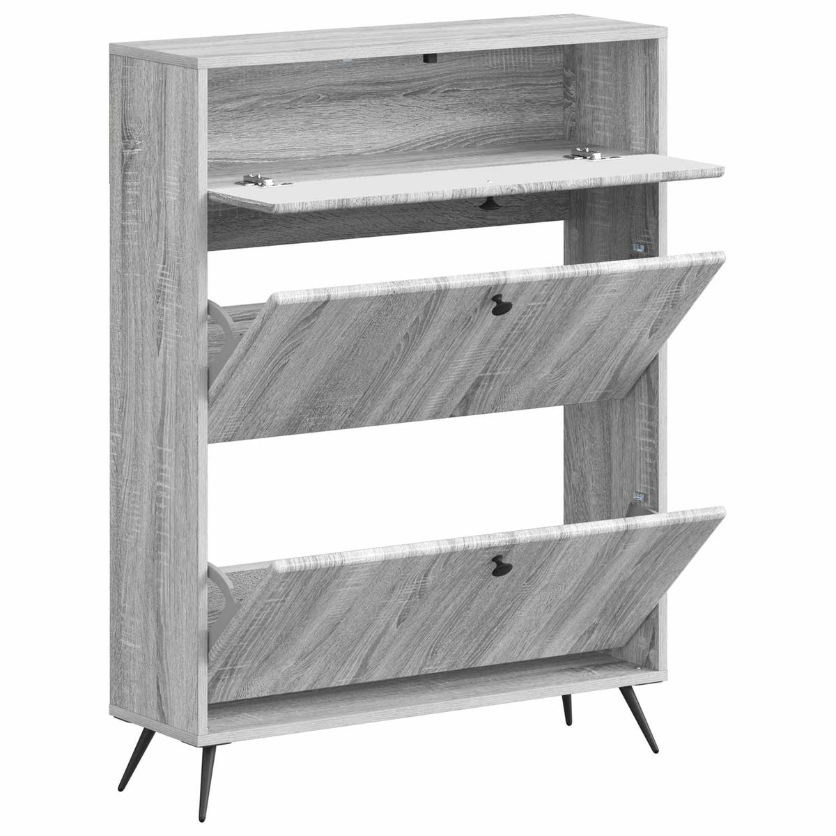 Sko skab BREDA 78 x 24 x 103 cm Konstrueret træ Grå Sonoma