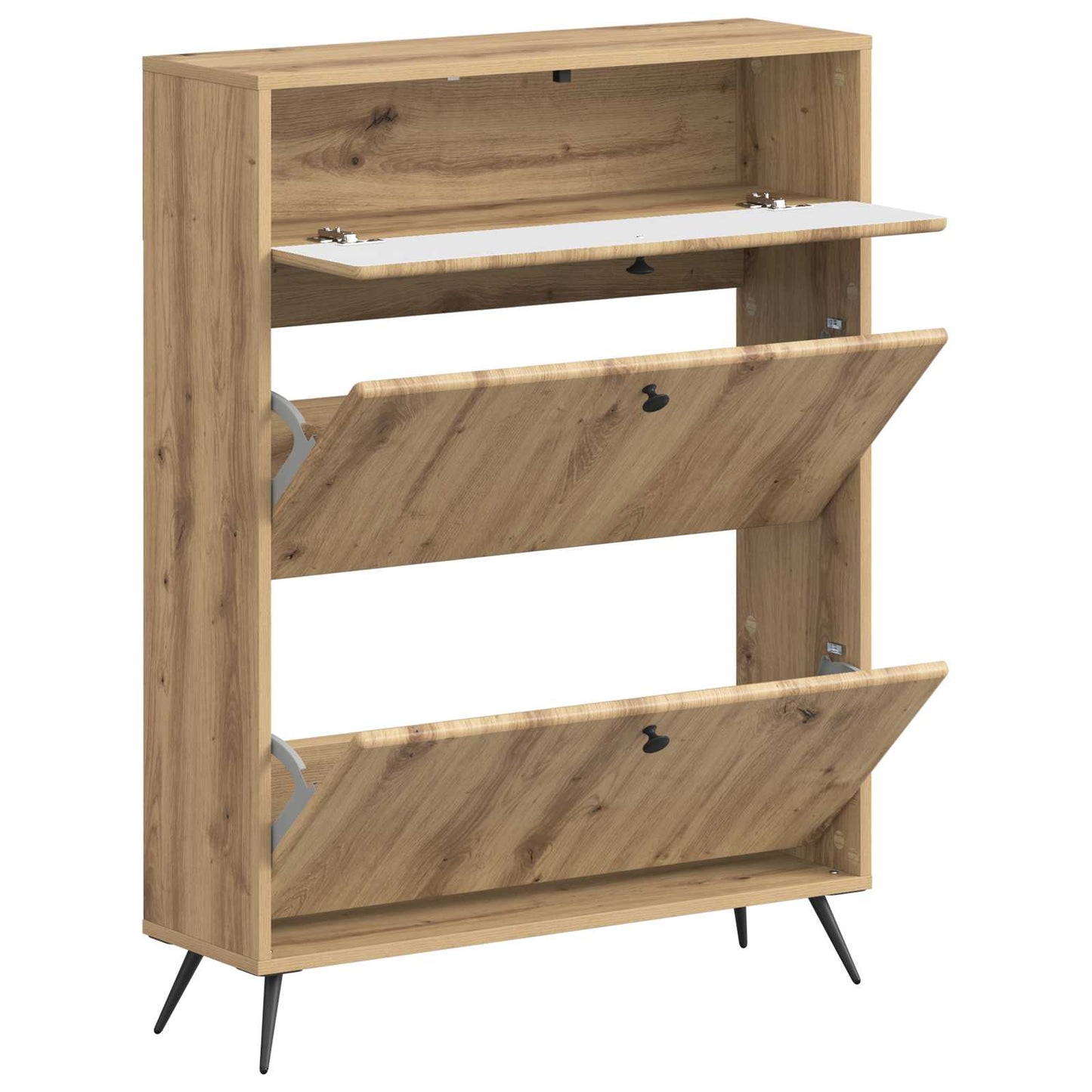 Sko skab BREDA 78 x 24 x 103 cm Konstrueret træ Artisan-eg