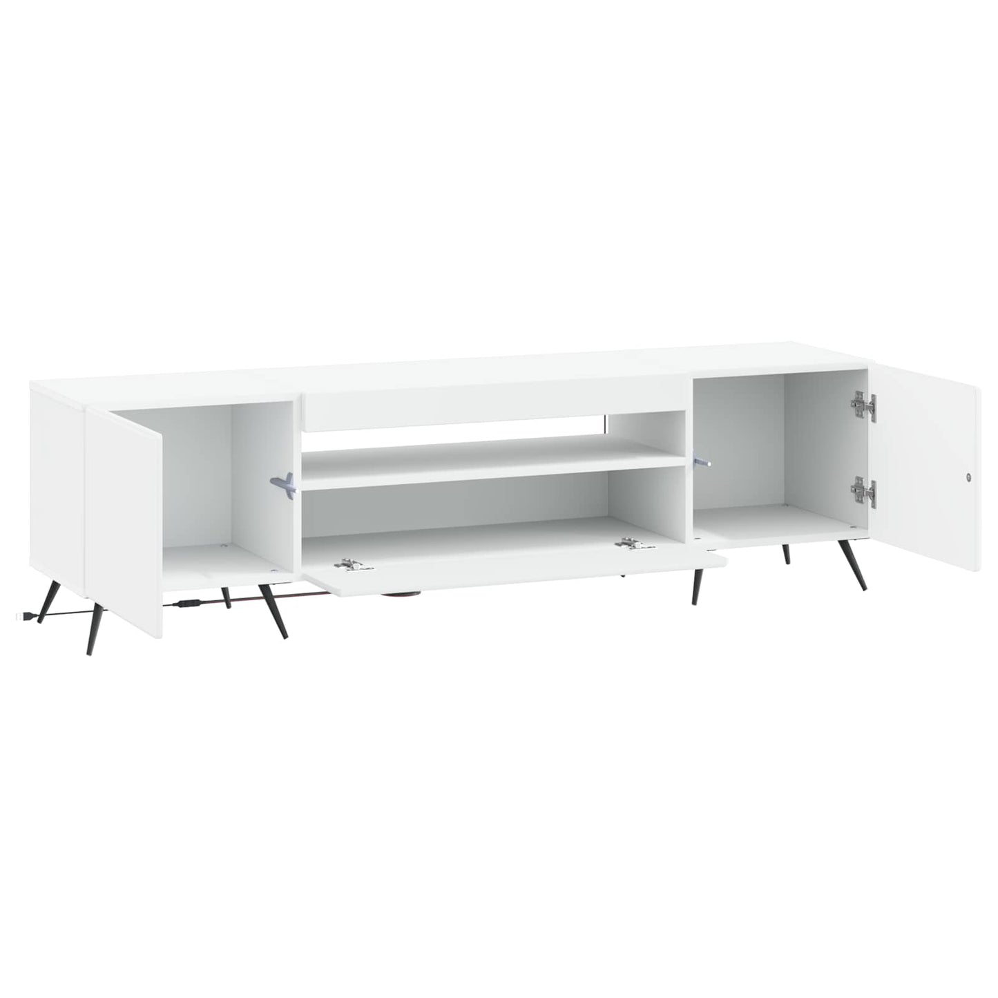 LED TV-skab Hvid Konstrueret træ