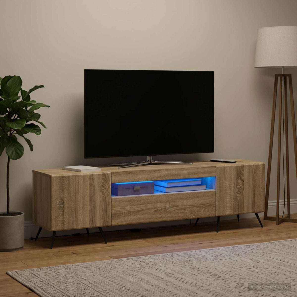 LED TV-skab Sonoma-eg Konstrueret træ