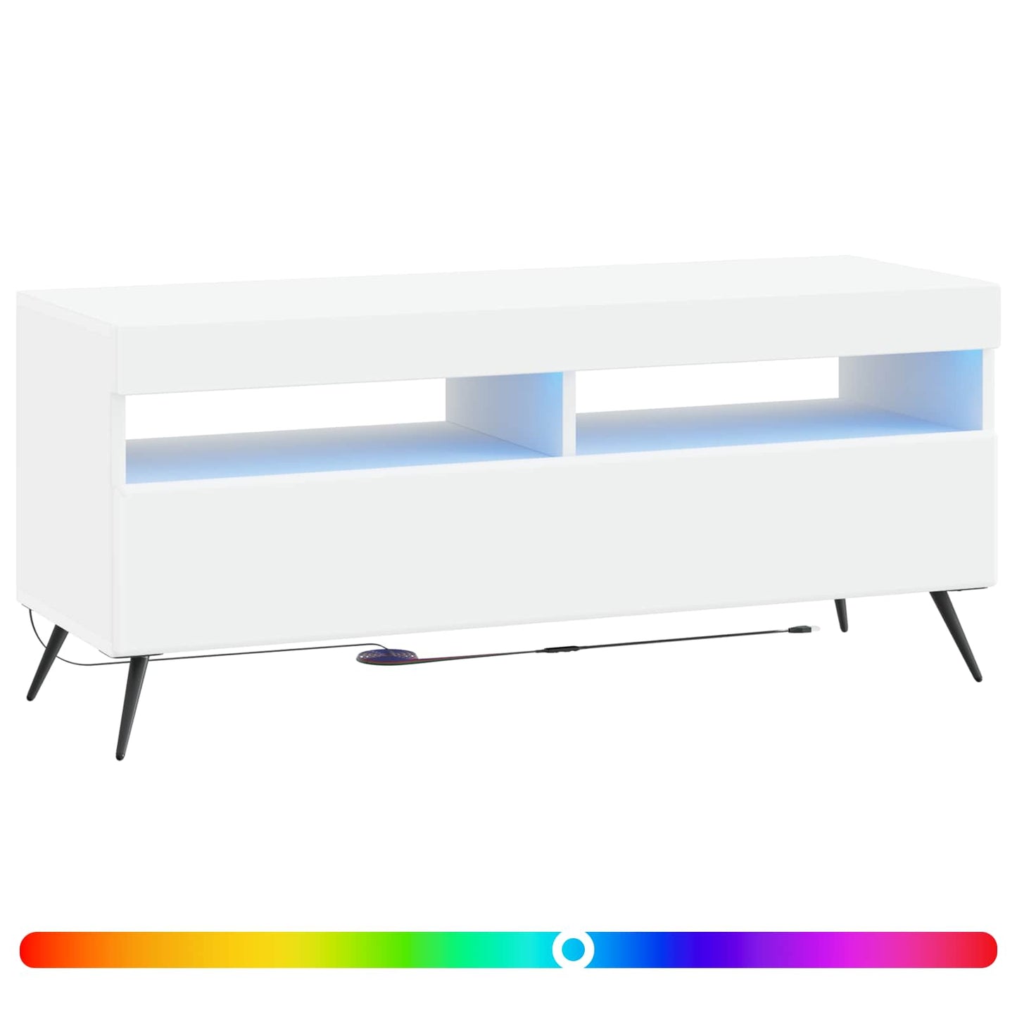 LED TV-skab Hvid Konstrueret træ