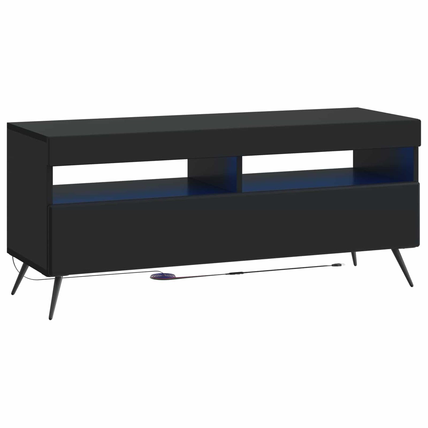 LED TV-skab Sort Konstrueret træ