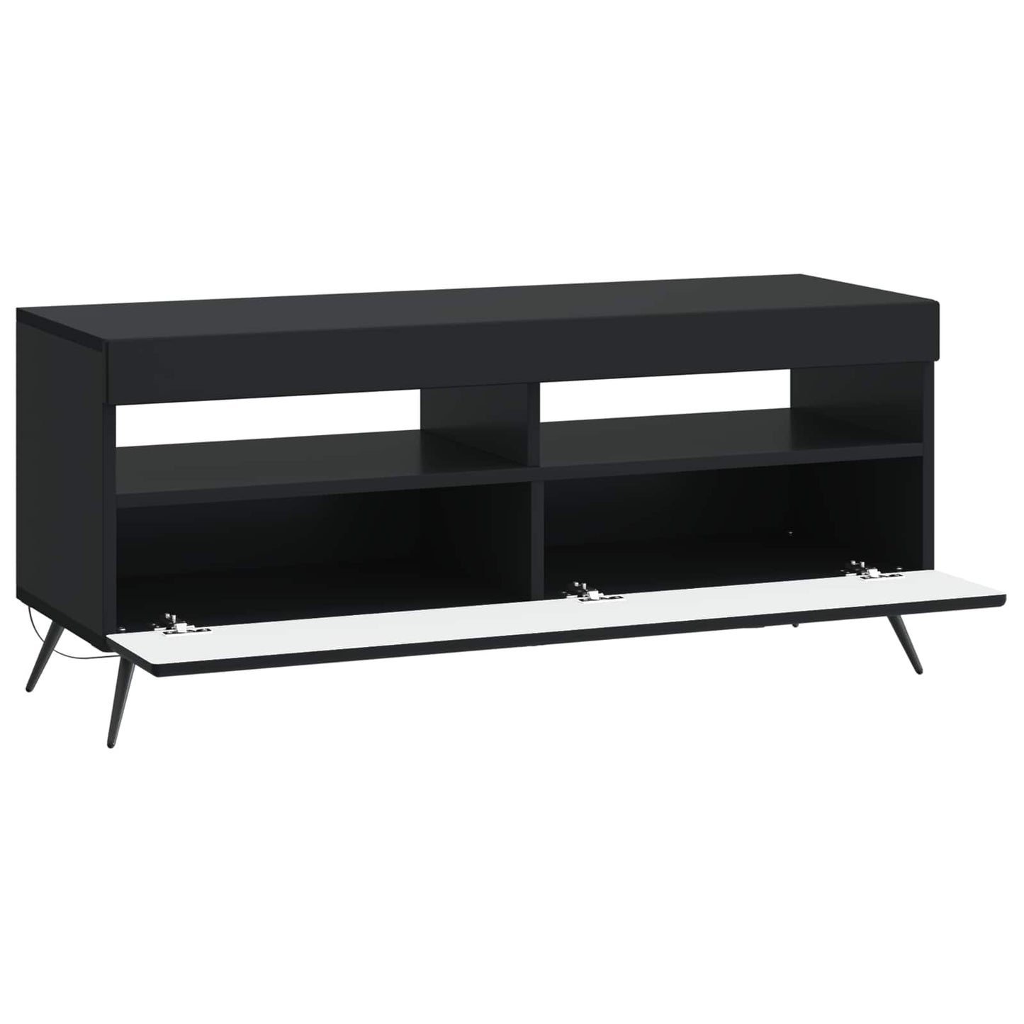 LED TV-skab Sort Konstrueret træ