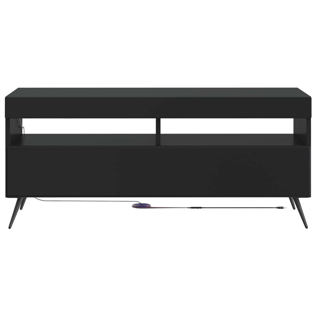 LED TV-skab Sort Konstrueret træ