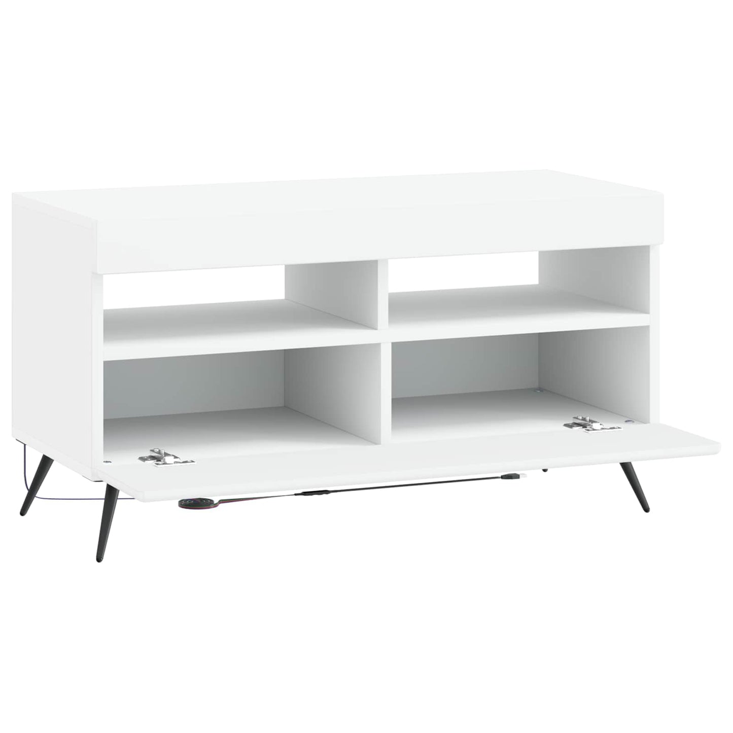 LED TV-skab Hvid Konstrueret træ