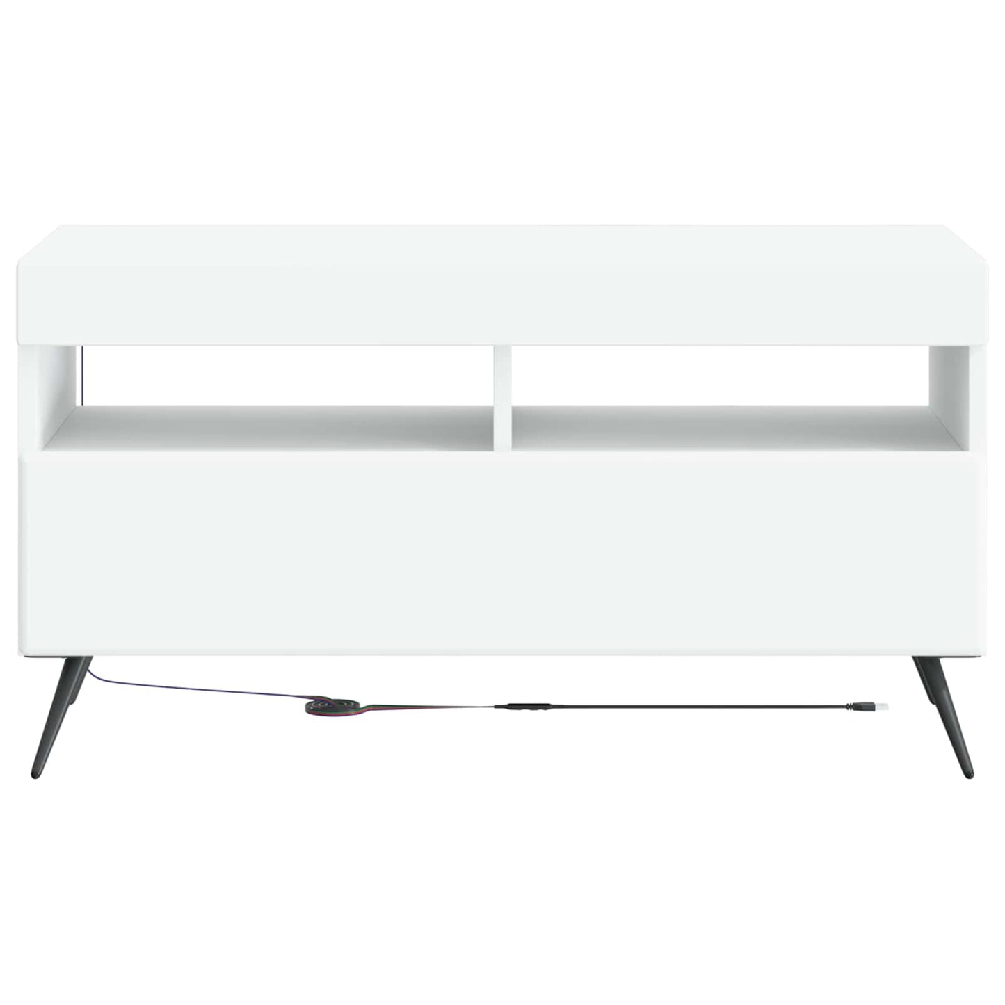 LED TV-skab Hvid Konstrueret træ