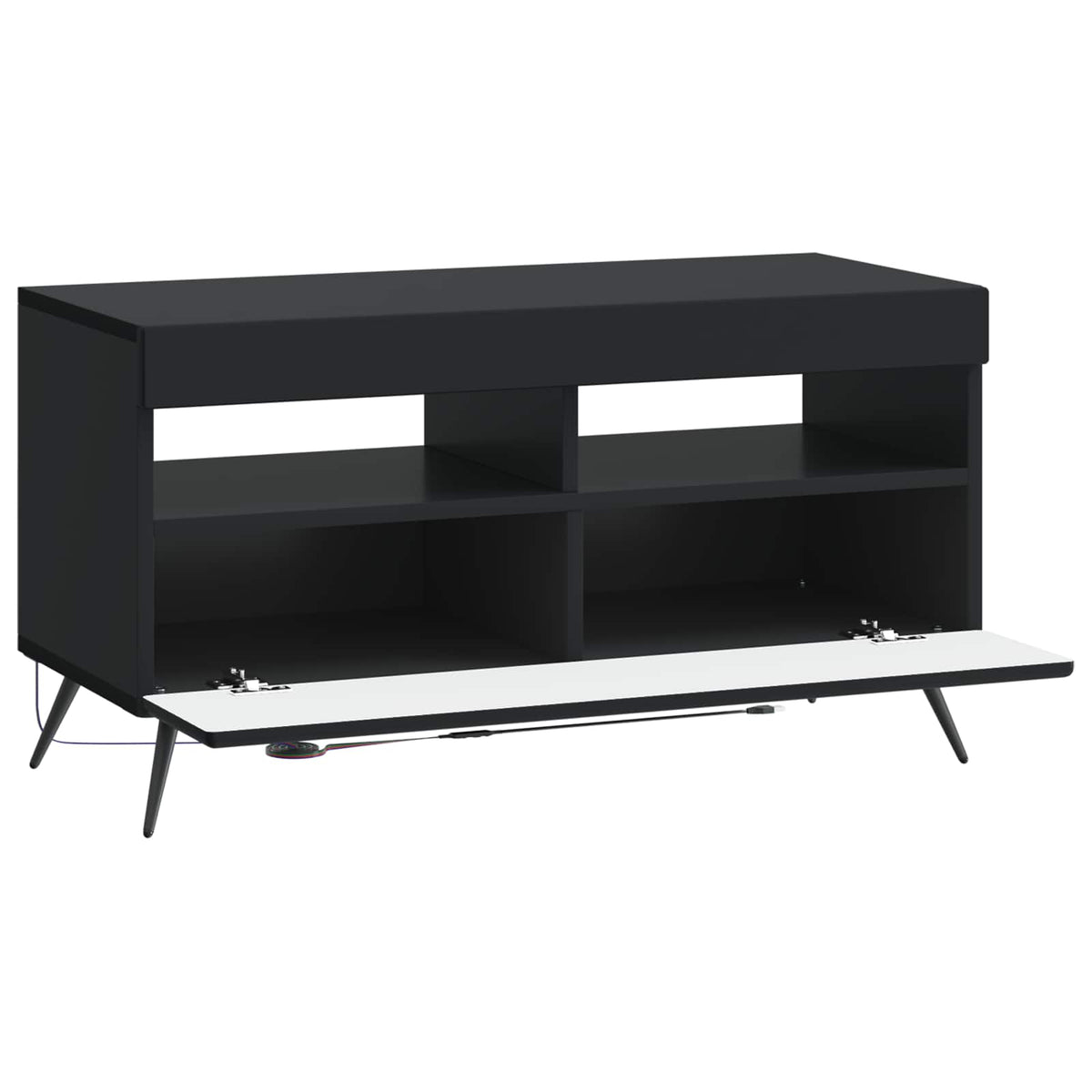LED TV-skab Sort Konstrueret træ