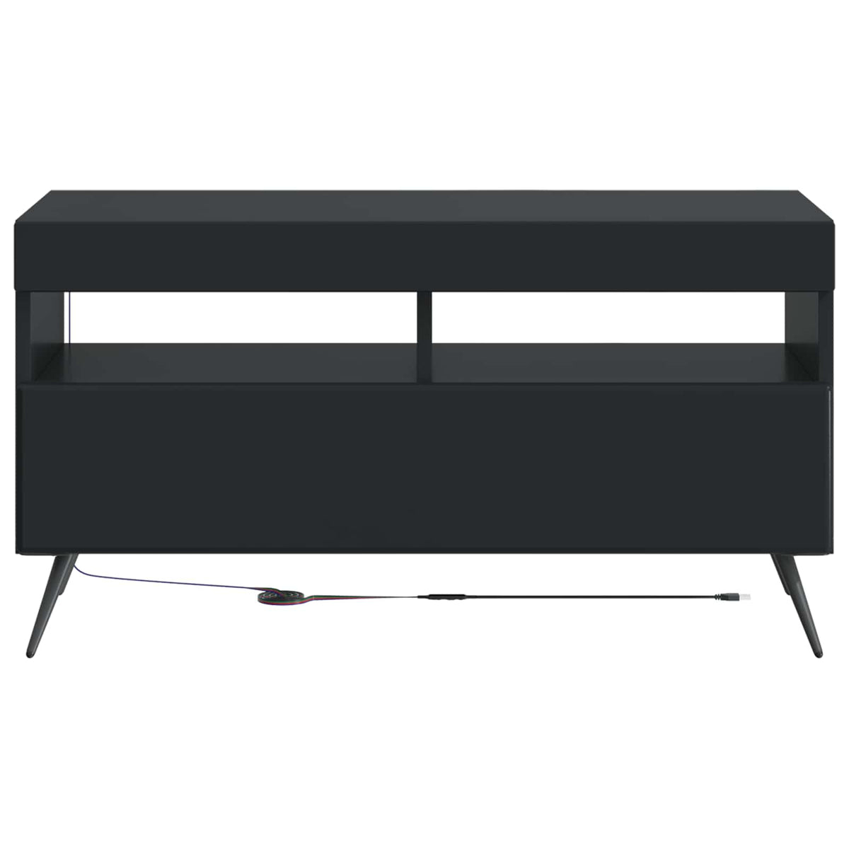 LED TV-skab Sort Konstrueret træ