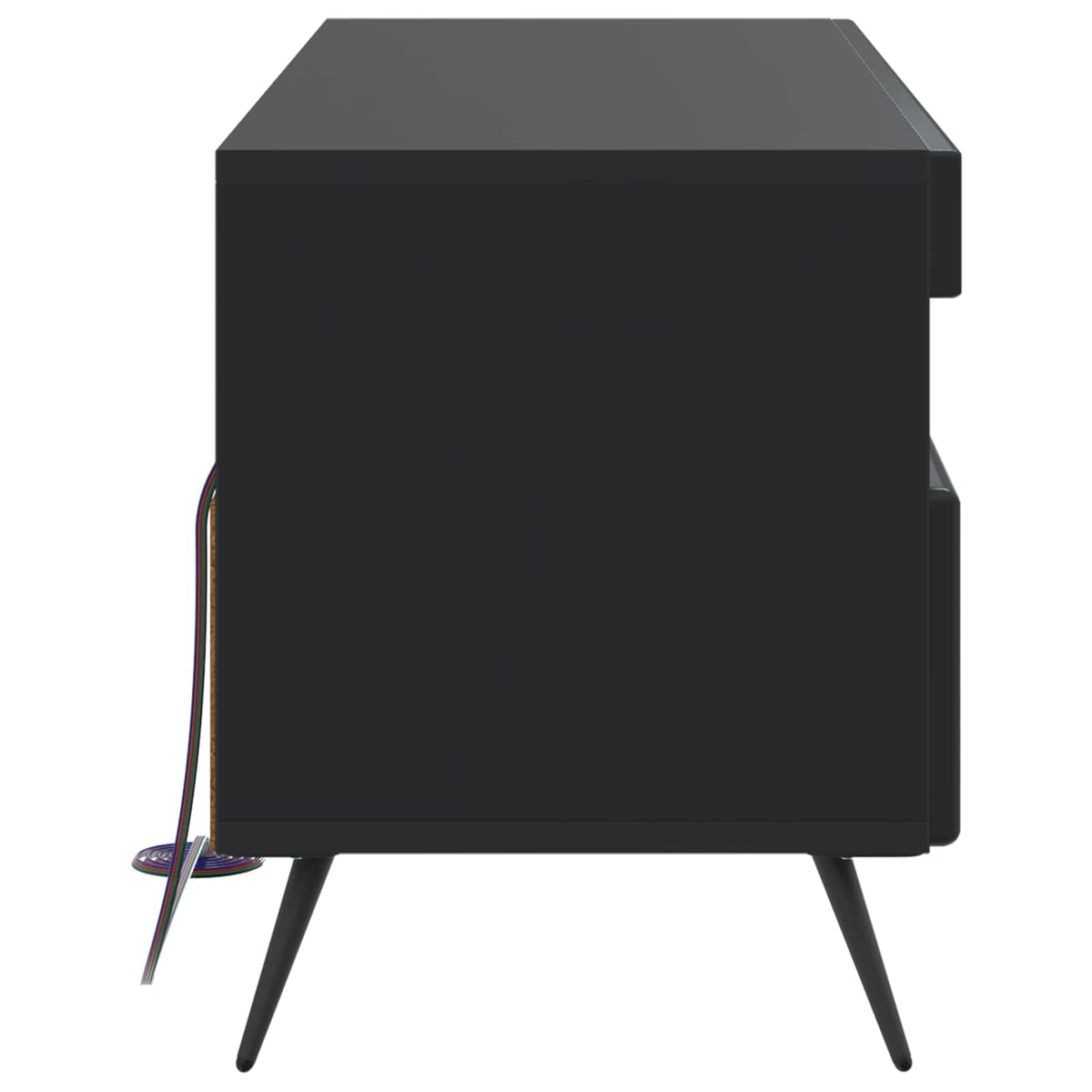 LED TV-skab Sort Konstrueret træ