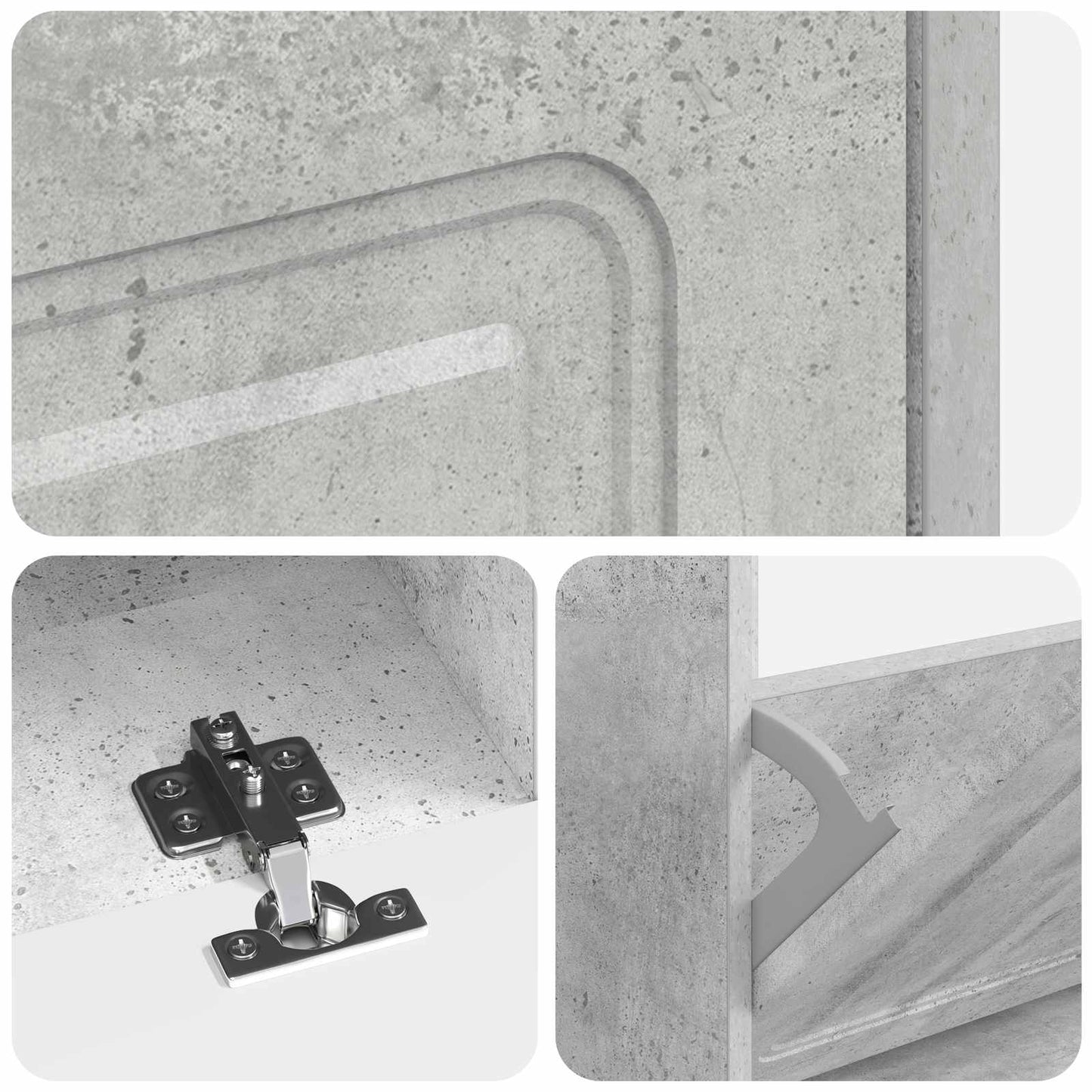 Sko skab UTRECHT 78 x 24 x 100 cm Konstrueret træ Betongrå