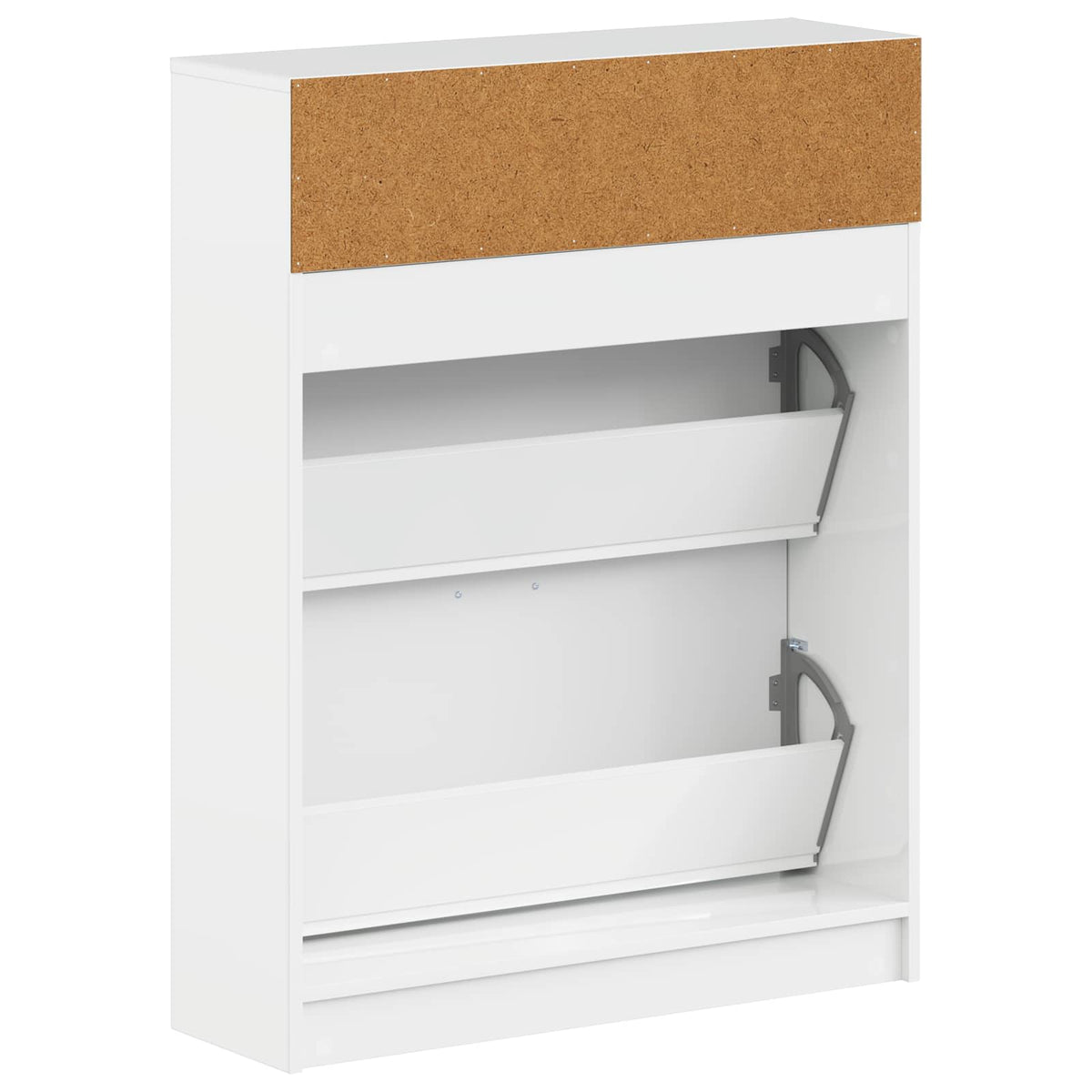 Sko skab UTRECHT 78 x 24 x 100 cm Konstrueret træ Hvid højglans