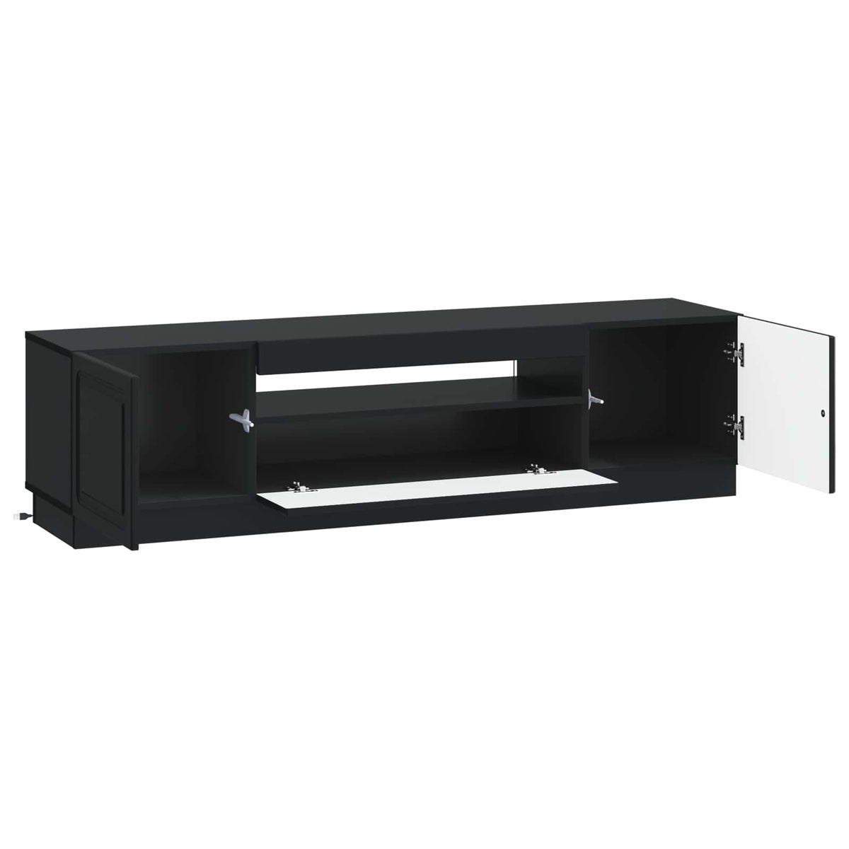 LED TV-skab Sort Konstrueret træ