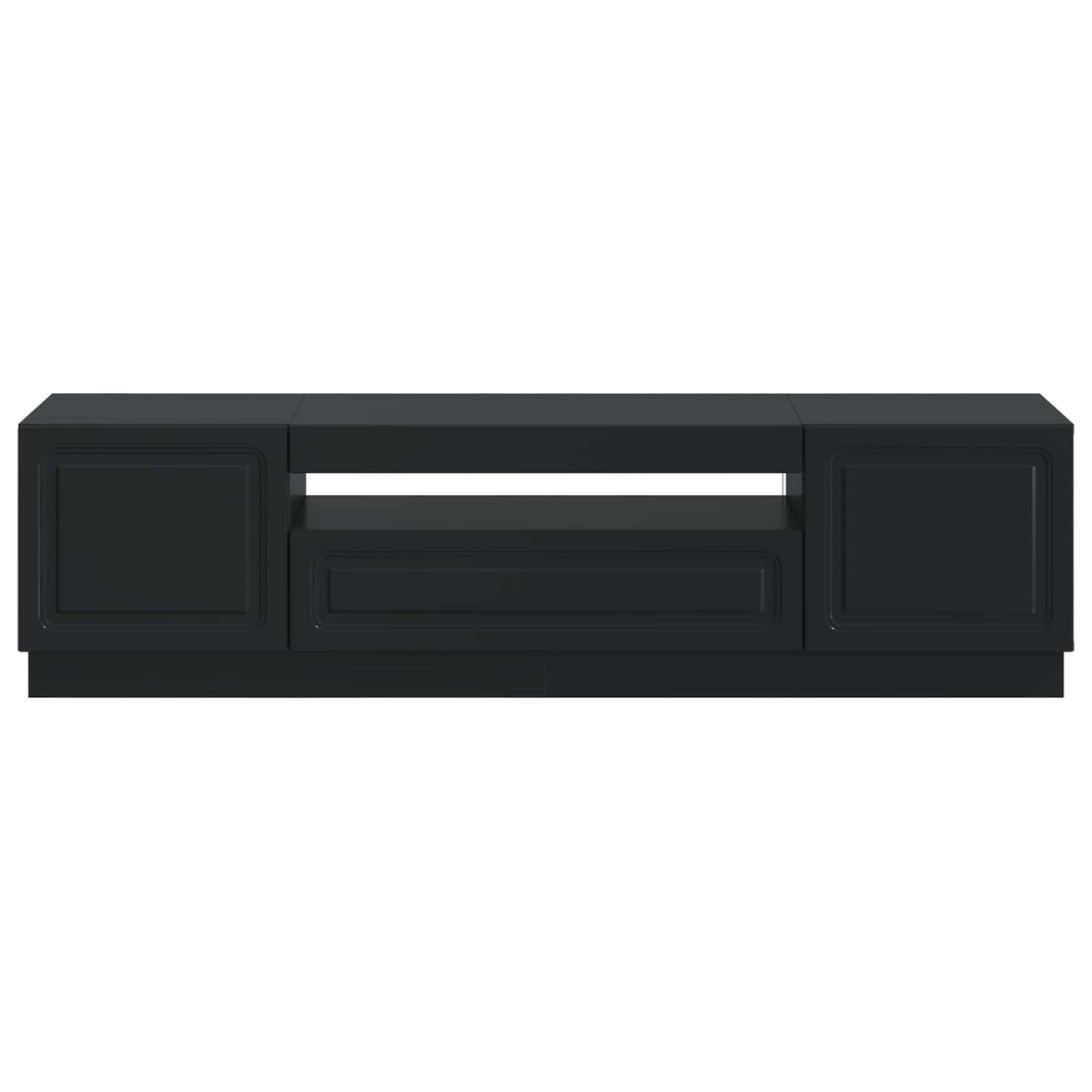 LED TV-skab Sort Konstrueret træ