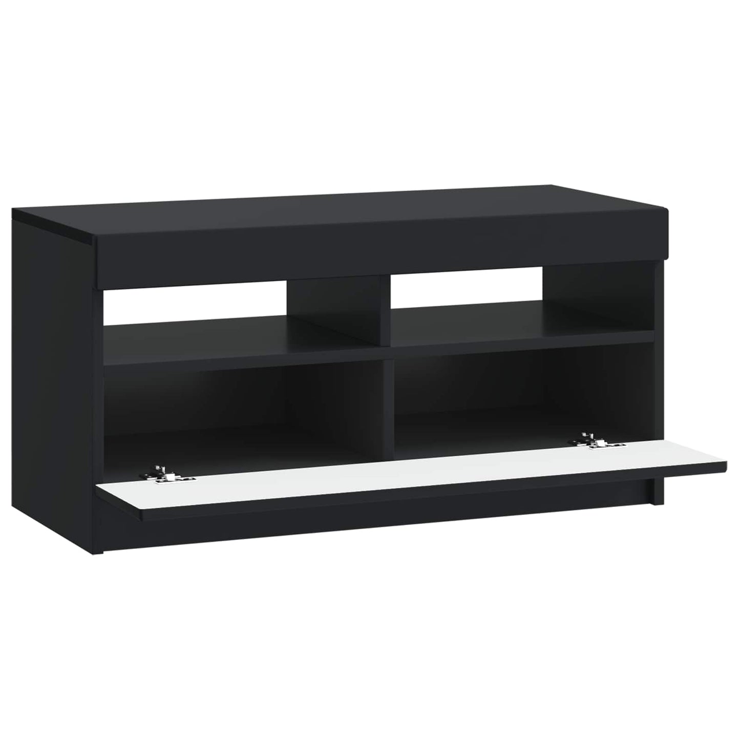 LED TV-skab Sort Konstrueret træ