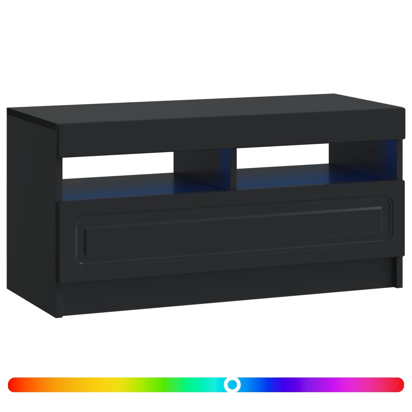 LED TV-skab Sort Konstrueret træ