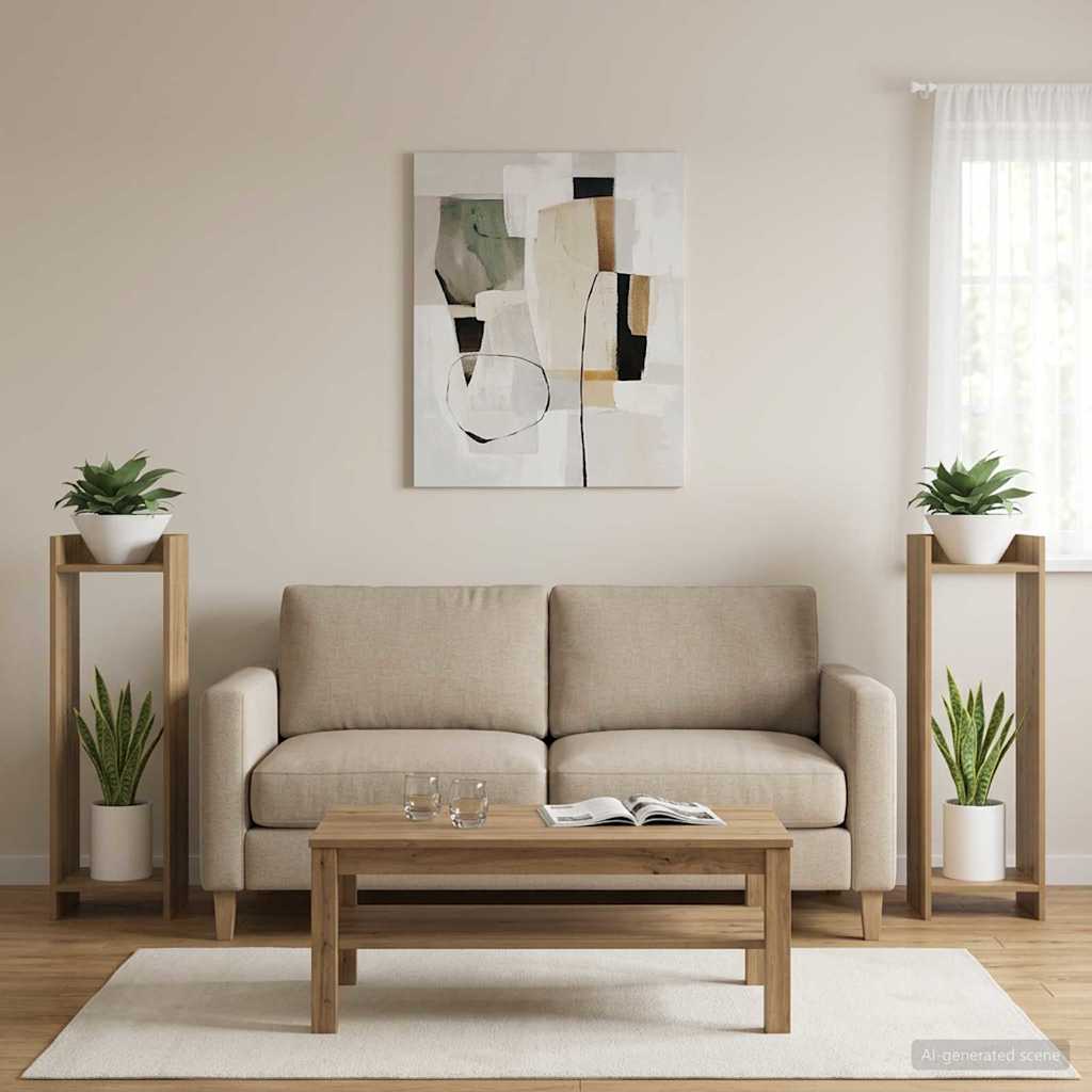 Planteholder 2 stk. Artisan-eg 30 x 30 x 100 cm Konstrueret træ