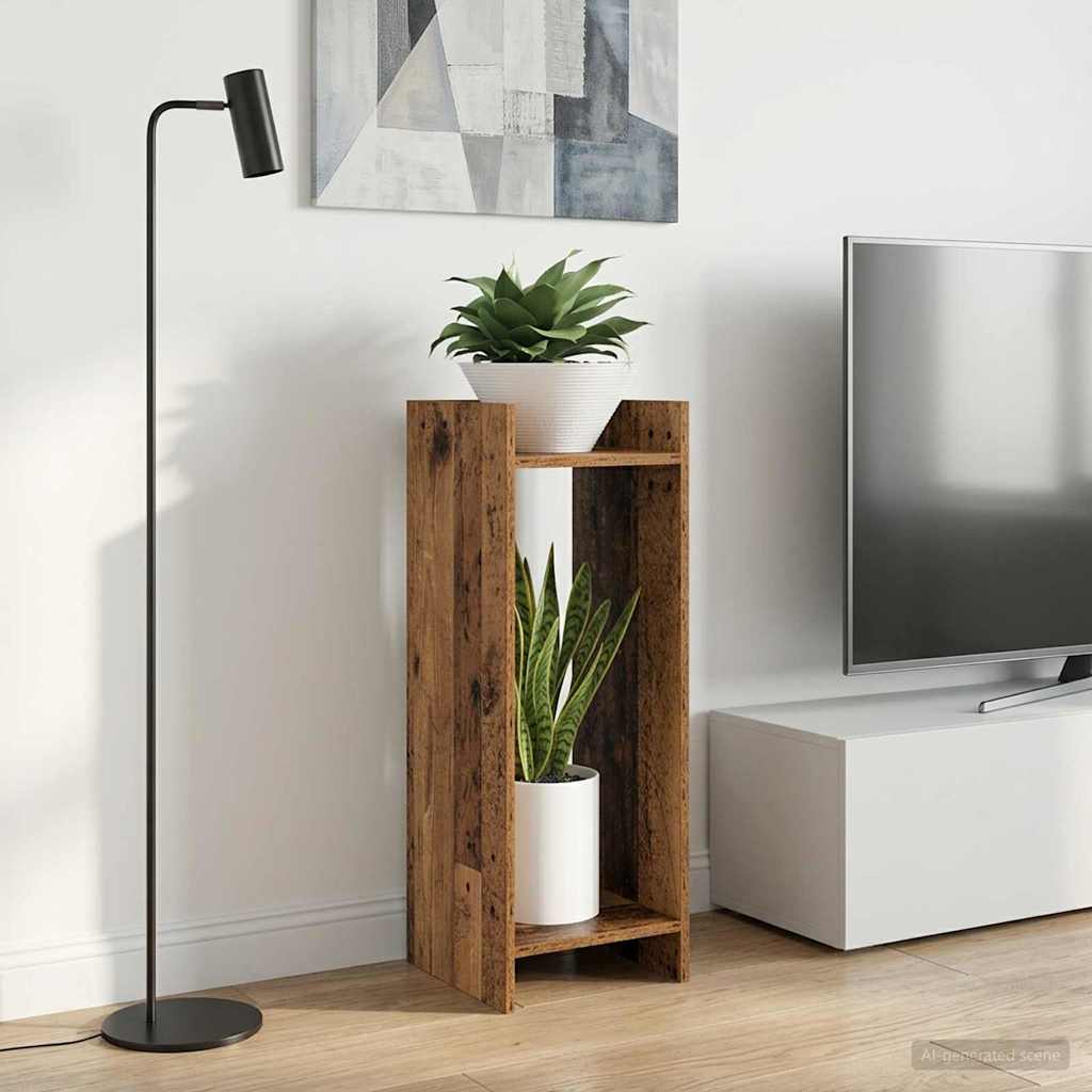 Planteholder Gammelt træ 30 x 30 x 80 cm Konstrueret træ