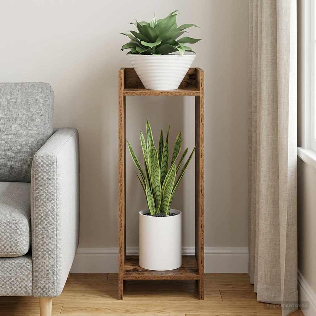 Planteholder Gammelt træ 30 x 30 x 80 cm Konstrueret træ