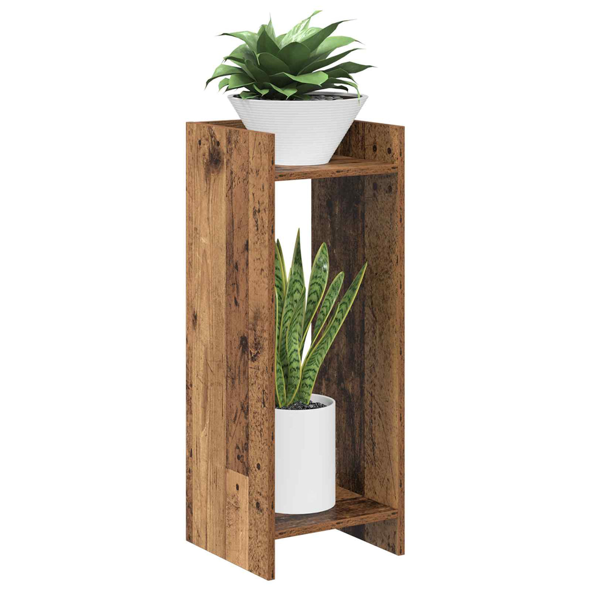 Planteholder Gammelt træ 30 x 30 x 80 cm Konstrueret træ