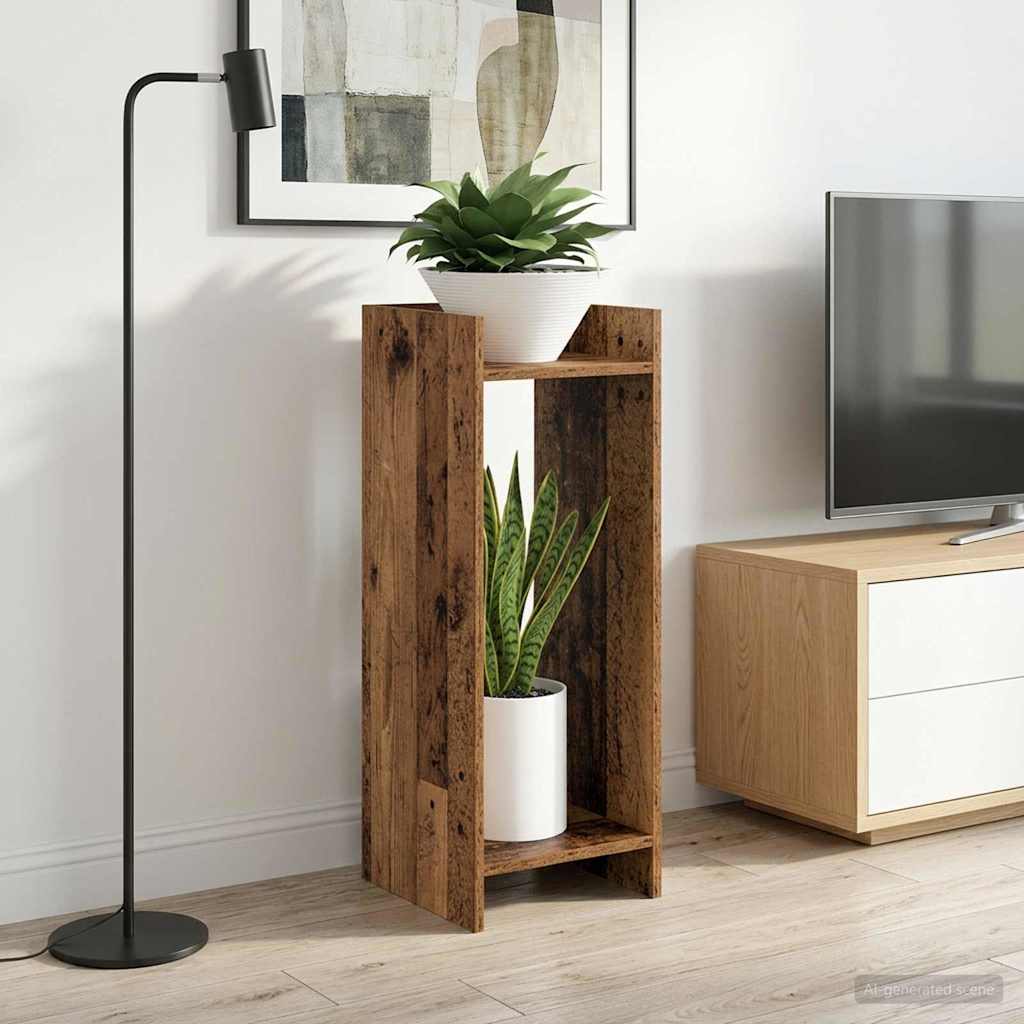 Planteholder 2 stk. Gammelt træ 30 x 30 x 80 cm Konstrueret træ