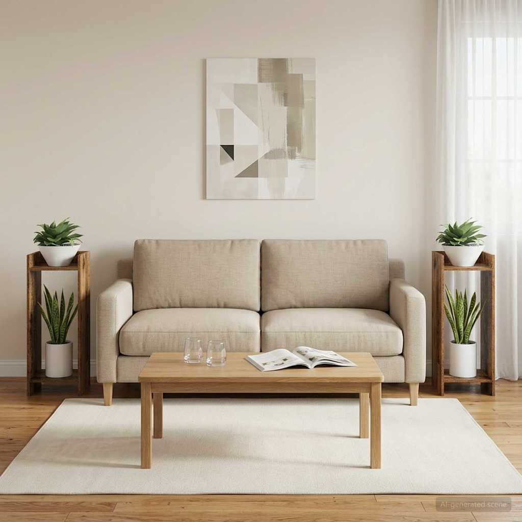 Planteholder 2 stk. Gammelt træ 30 x 30 x 80 cm Konstrueret træ
