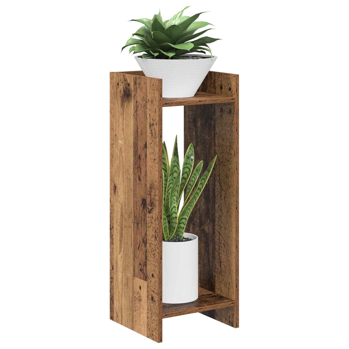 Planteholder 2 stk. Gammelt træ 30 x 30 x 80 cm Konstrueret træ