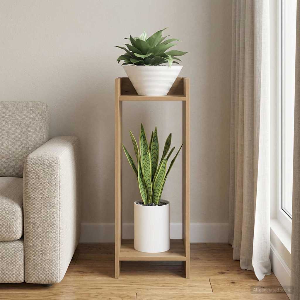 Planteholder Artisan-eg 30 x 30 x 80 cm Konstrueret træ