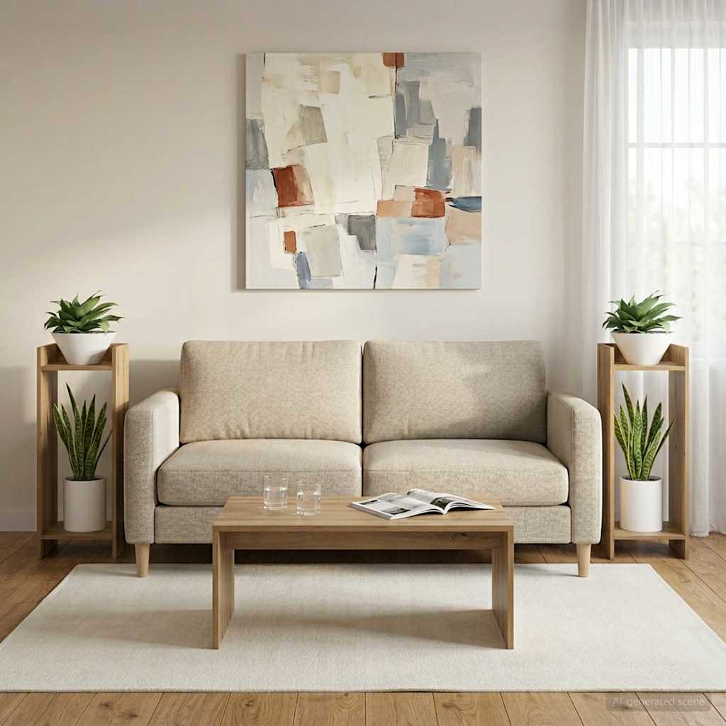 Planteholder 2 stk. Artisan-eg 30 x 30 x 80 cm Konstrueret træ