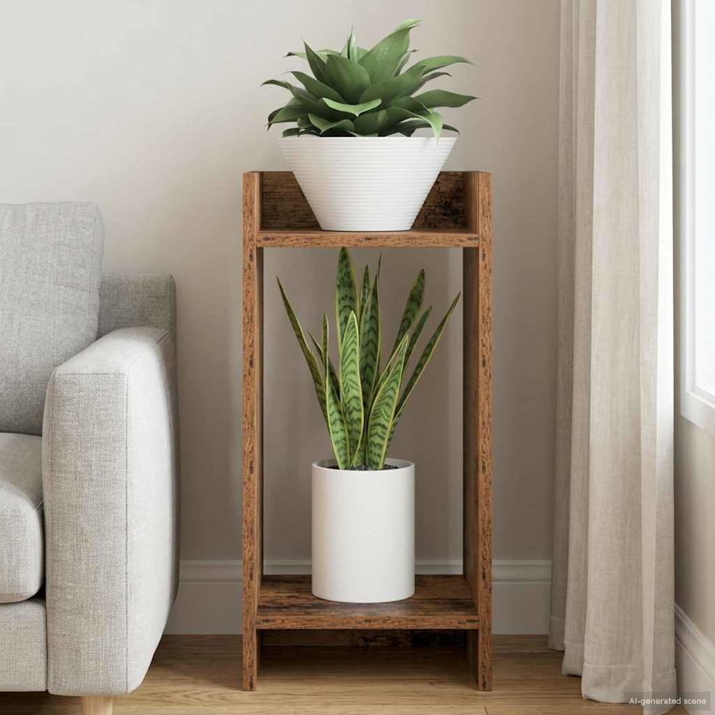 Planteholder Gammelt træ 30 x 30 x 60 cm Konstrueret træ
