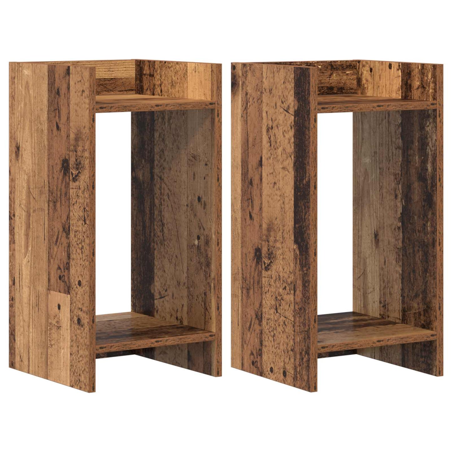 Planteholder 2 stk. Gammelt træ 30 x 30 x 60 cm Konstrueret træ