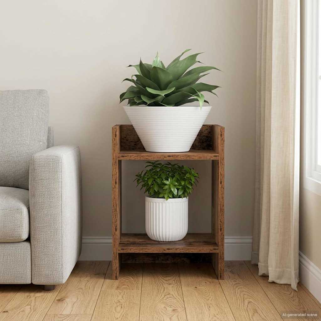 Planteholder Gammelt træ 30 x 30 x 40 cm Konstrueret træ