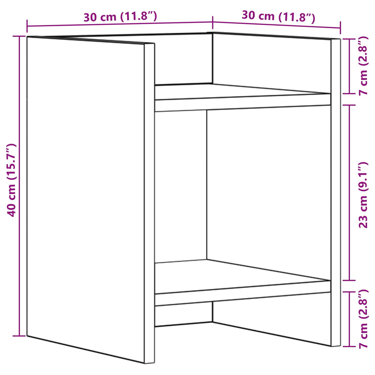 Planteholder Gammelt træ 30 x 30 x 40 cm Konstrueret træ
