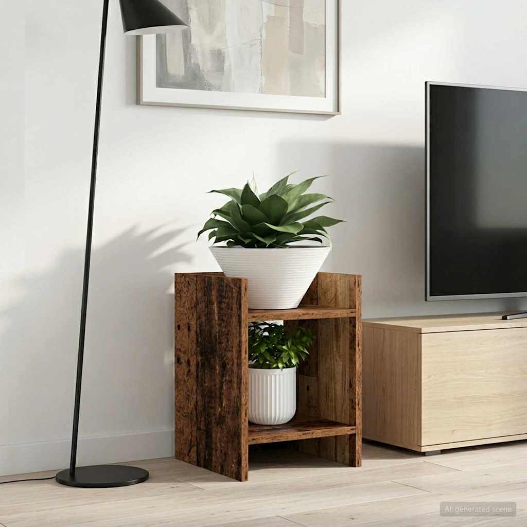 Planteholder 2 stk. Gammelt træ 30 x 30 x 40 cm Konstrueret træ