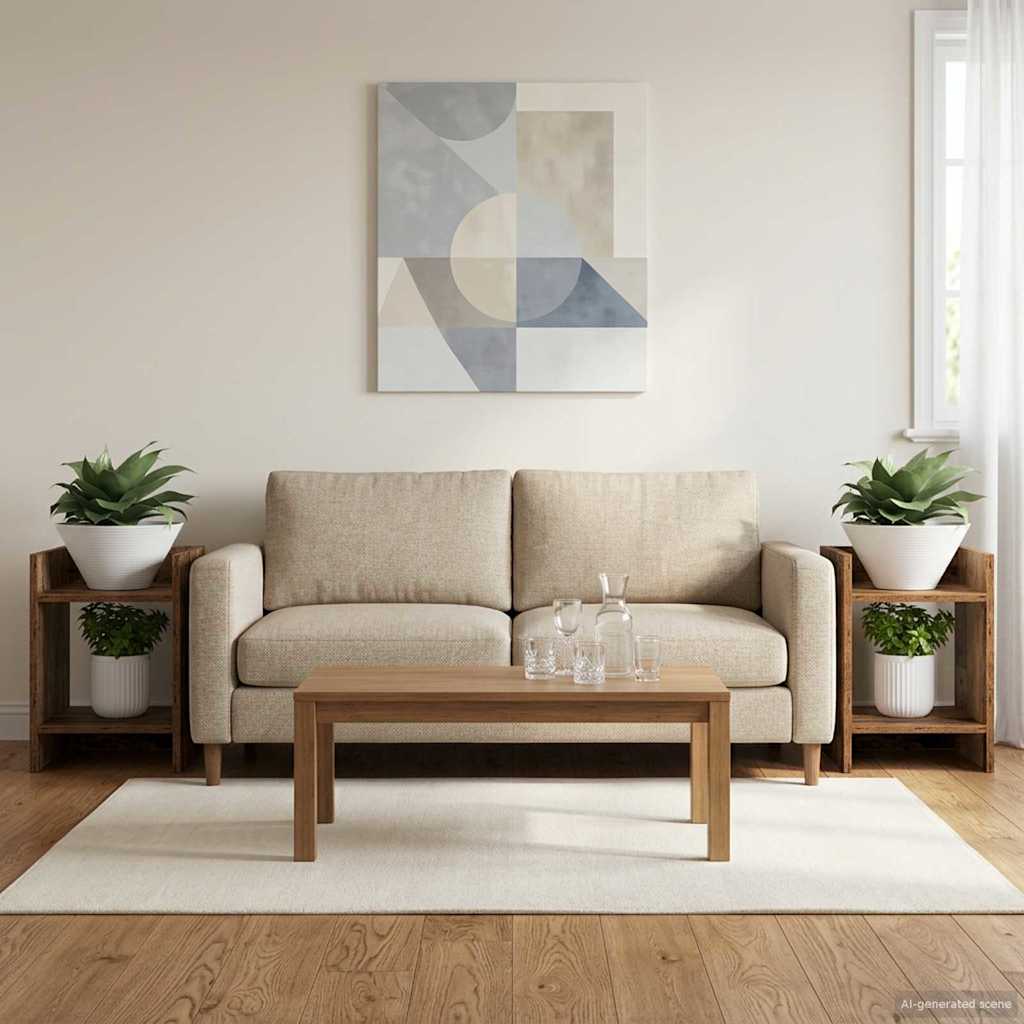 Planteholder 2 stk. Gammelt træ 30 x 30 x 40 cm Konstrueret træ