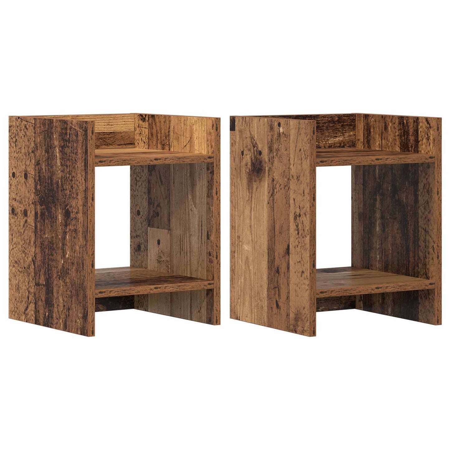 Planteholder 2 stk. Gammelt træ 30 x 30 x 40 cm Konstrueret træ