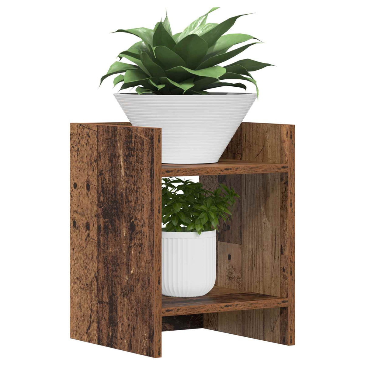 Planteholder 2 stk. Gammelt træ 30 x 30 x 40 cm Konstrueret træ