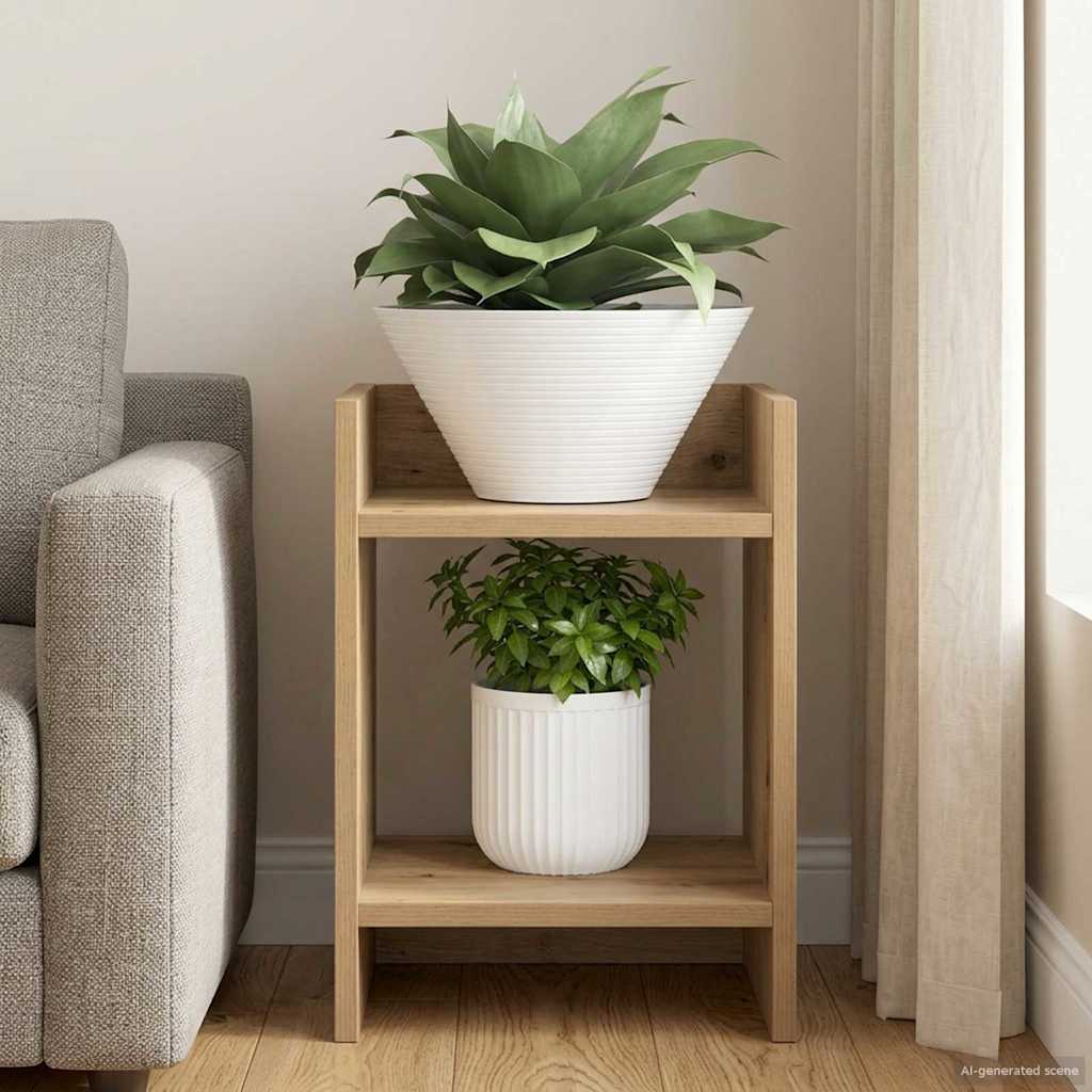 Planteholder Artisan-eg 30 x 30 x 40 cm Konstrueret træ