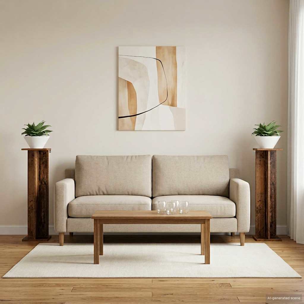 Planteholder 2 stk. Gammelt træ 25 x 25,5 x 100,5 cm