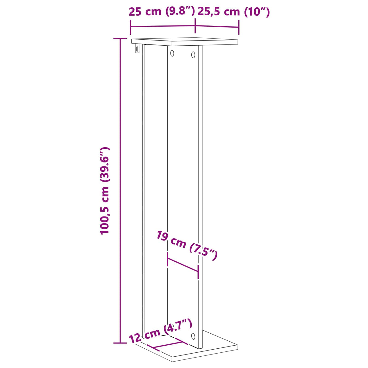 Planteholder 2 stk. Artisan-eg 25 x 25,5 x 100,5 cm