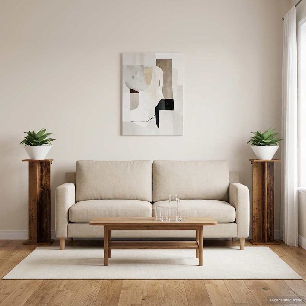 Planteholder 2 stk. Gammelt træ 25 x 25,5 x 80,5 cm