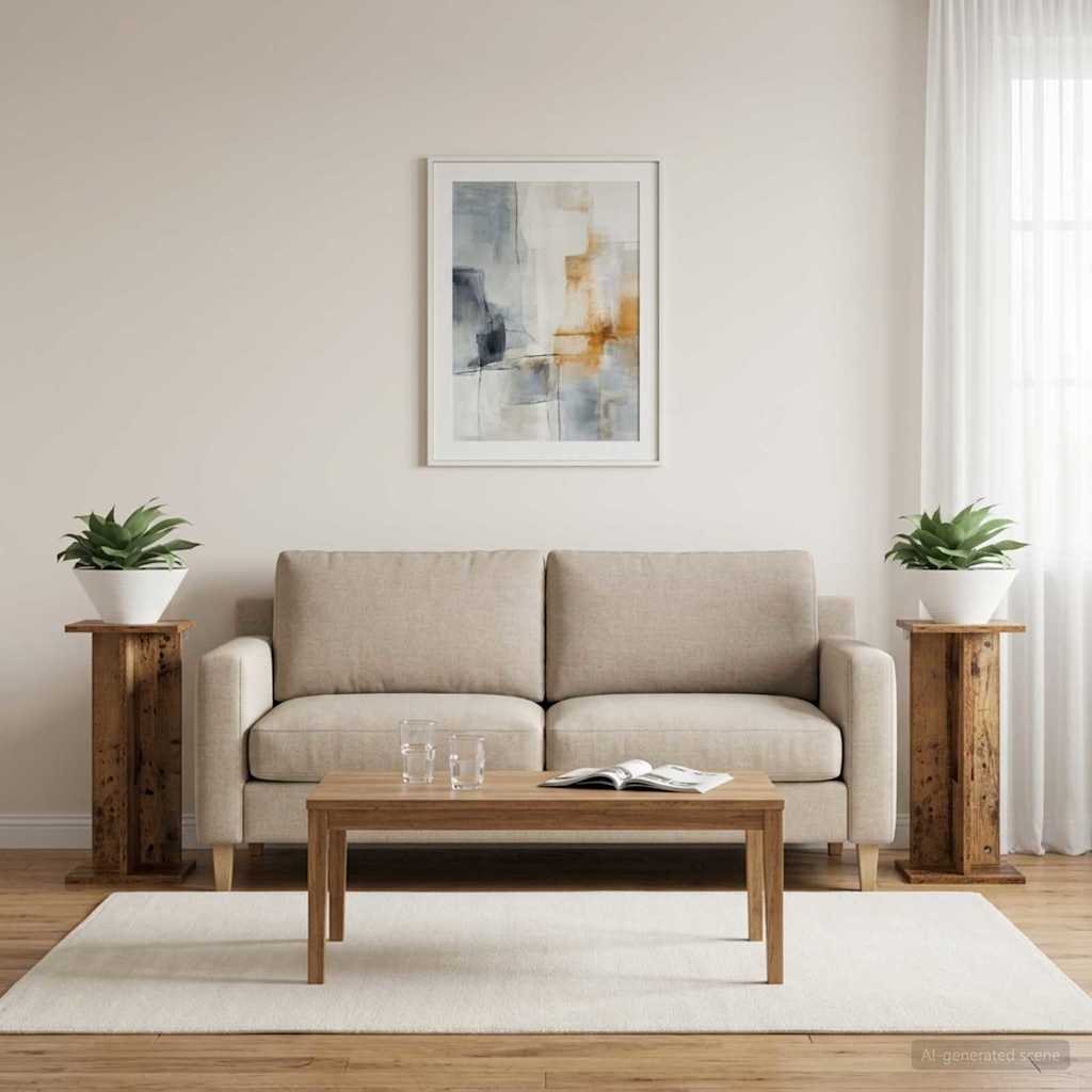 Planteholder 2 stk. Gammelt træ 25 x 25,5 x 60,5 cm