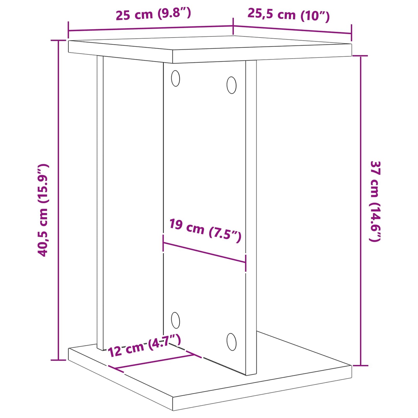 Planteholder 2 stk. Gammelt træ 25 x 25,5 x 40,5 cm