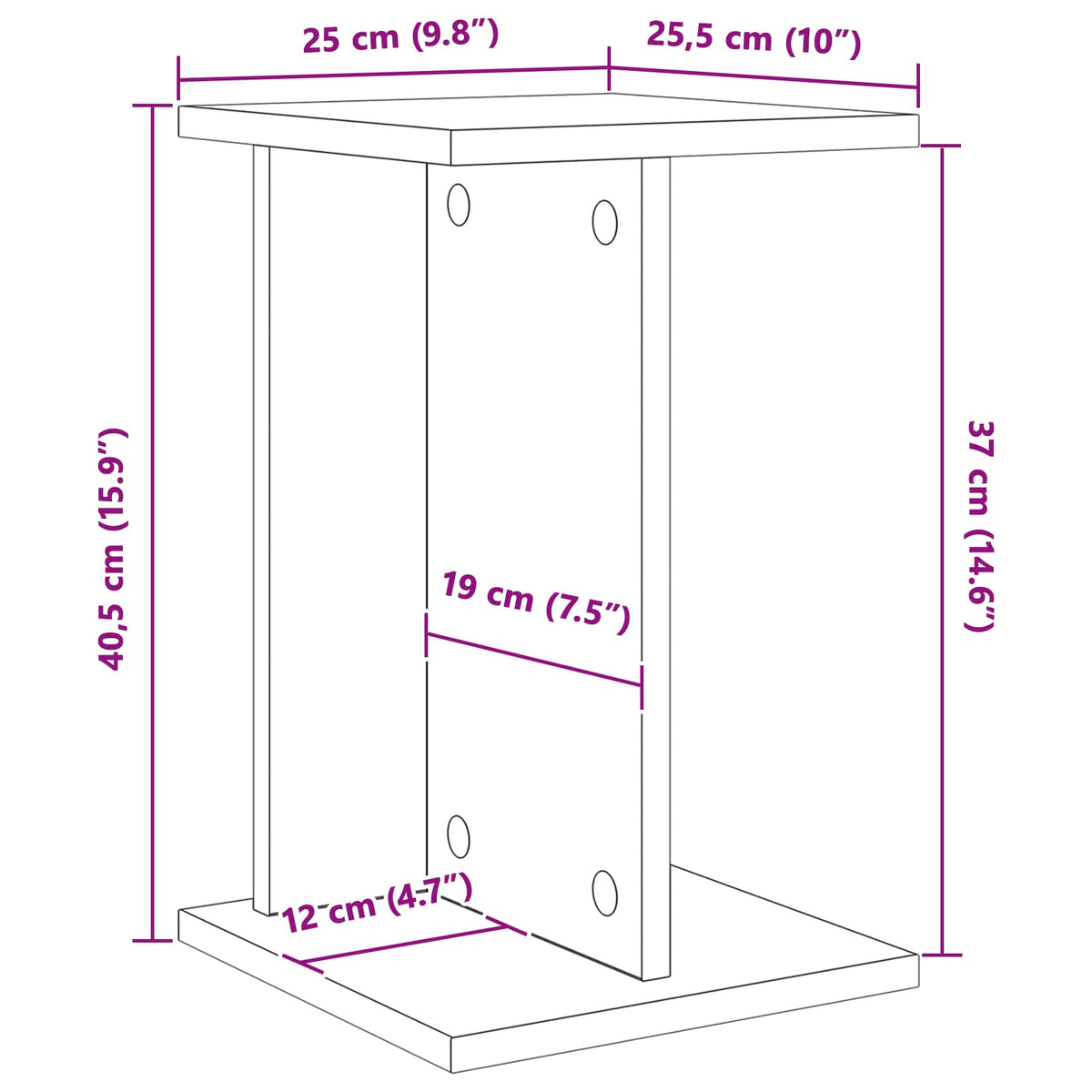 Planteholder 2 stk. Artisan-eg 25 x 25,5 x 40,5 cm
