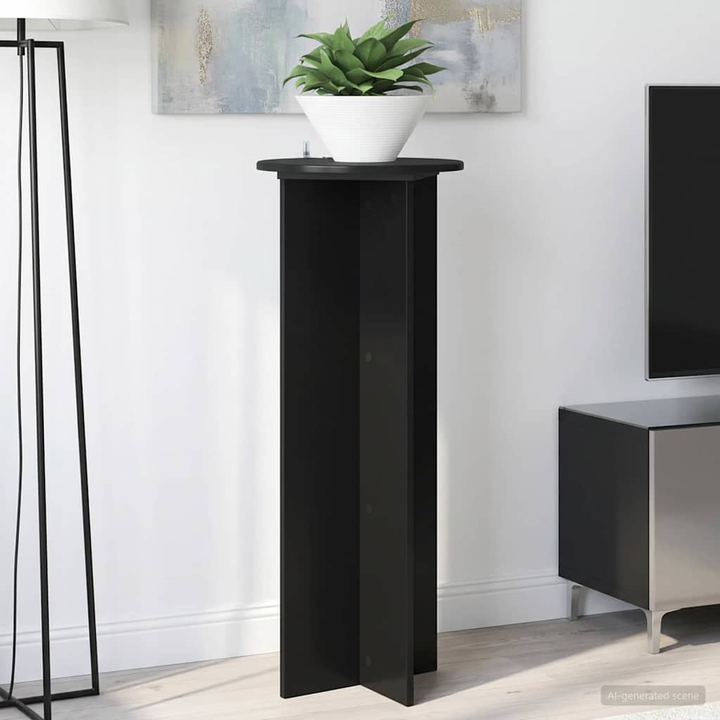 Planteholder 2 stk. Sort Ø40 x 100 cm Konstrueret træ